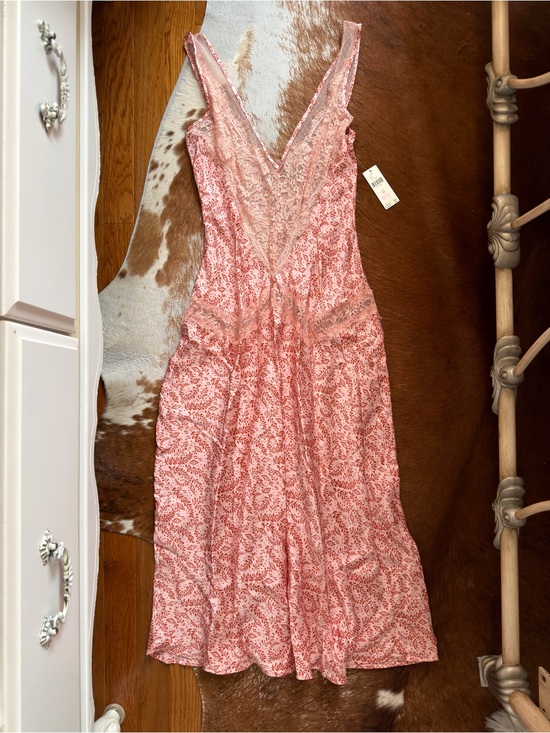 Anthropologie Dresses & Skirts - Anthropologie Pink Lace-Trim Maxi Dress